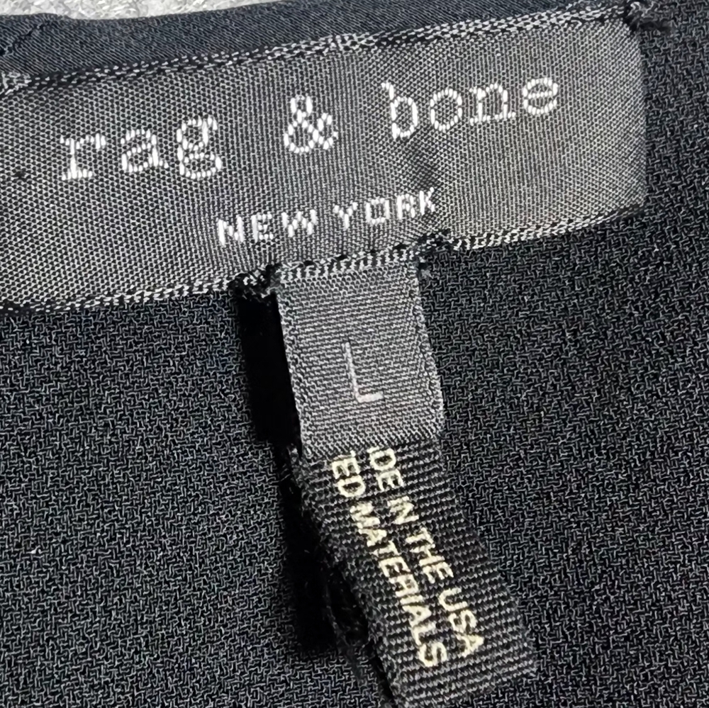Rag & Bone Black Silky Sleeveless Blouse Side Cut Out Top Size Large - Picture 6 of 13